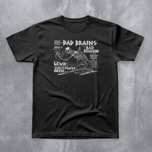 Vintage Bad Brains & Bad Religion Punk Concert Poster T-Shirt – Retro Hardcore